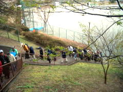 まずは、東公園北側の長い階段を