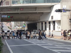 すぐ、横断歩道を渡ります